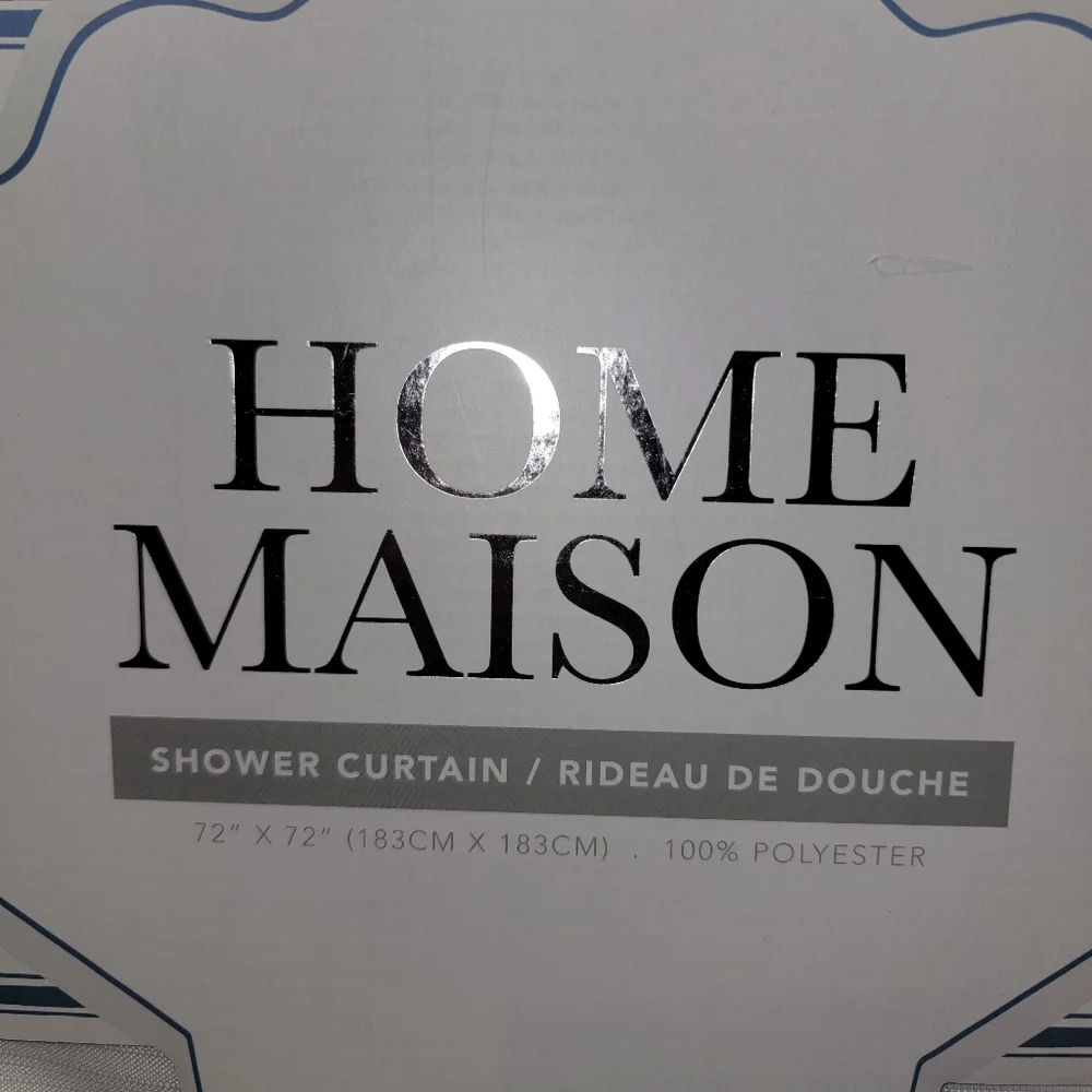 Home Maison Sailor shower curtain Fabric Nautical 72” X 72” New Anchors Waves